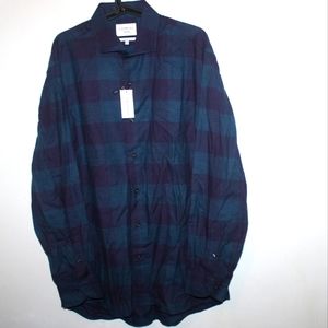 Ledbury The Kenesaw Flannel Blackberry Men's Size 17.5/XL LS Plaid Button Up